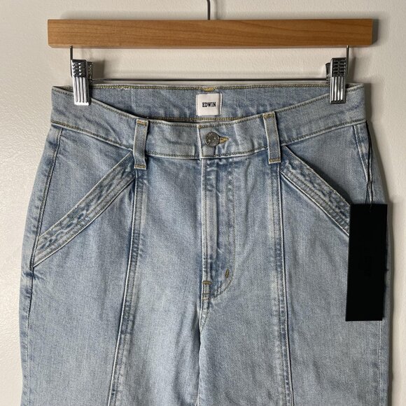 Edwin Jeans Womens 26 Light Wash Marli Straight USA Stretch Denim EW2101DTR - Picture 2 of 14